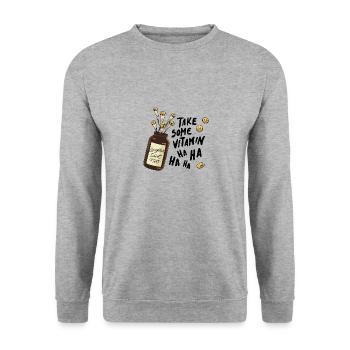 Laughter Meditation Design for a Laughter Yoga Training - Unisex Sweatshirt - salt & pepper - Front - Alina (178cm) & Michal (187cm)