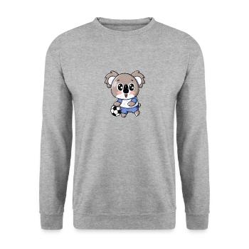 Cute Kawaii Koala with Handball and Football Design - Unisex Sweatshirt - salt & pepper - Front - Alina (178cm) & Michal (187cm)