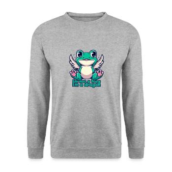 I M NOT A FROG I AM A DRAGON - Unisex Sweatshirt - salt & pepper - Front - Alina (178cm) & Michal (187cm)