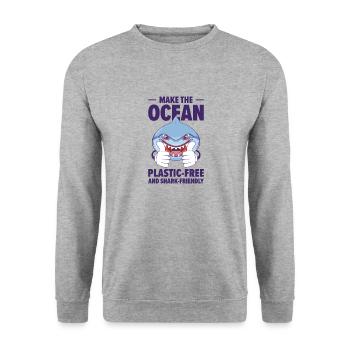 Journée mondiale des animaux Requins Bien-être animal Faune marine - Sweat-shirt Unisexe - gris chiné - Devant - Alina (178cm) & Michal (187cm)