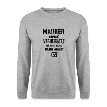 Maurer und Verheiratet - Unisex Pullover - Weißgrau meliert - Vorne - Alina (178cm) & Michal (187cm)
