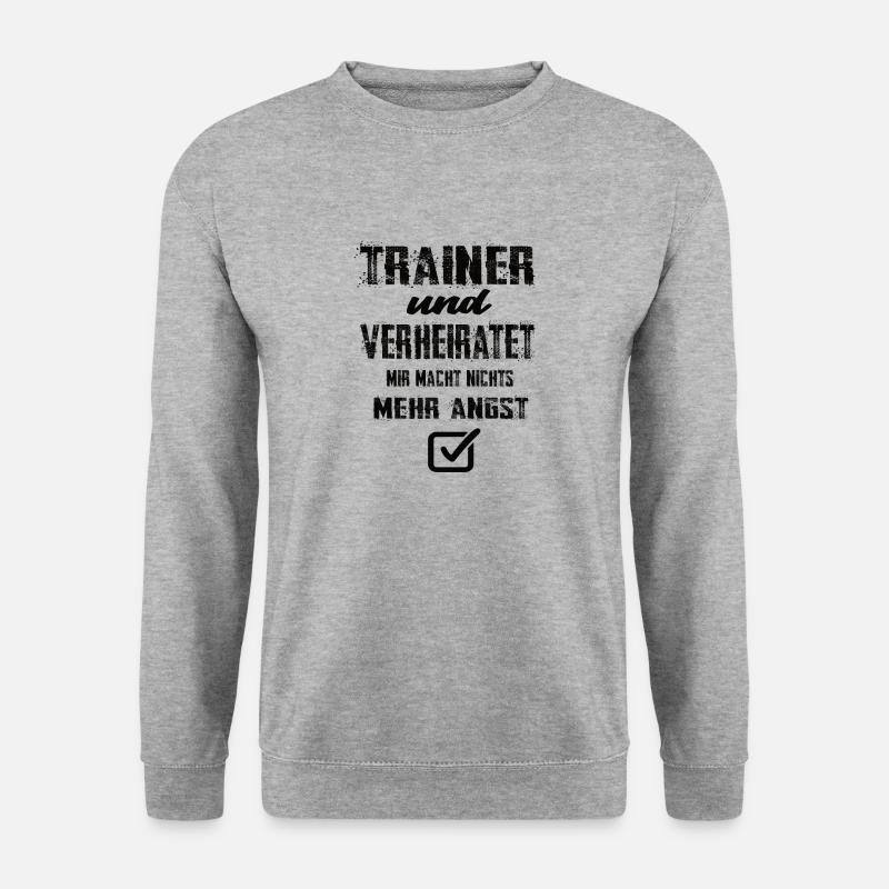 Trainer und Verheiratet - Unisex Pullover - Weißgrau meliert