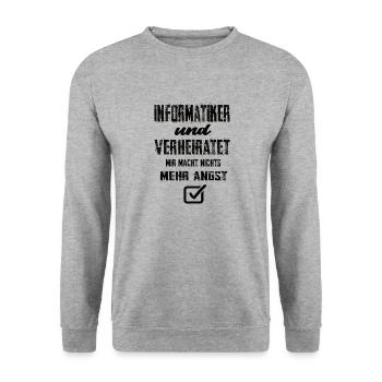 Informatiker - Unisex Pullover - Weißgrau meliert - Vorne - Alina (178cm) & Michal (187cm)