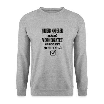 Programmierer - Unisex Pullover - Weißgrau meliert - Vorne - Alina (178cm) & Michal (187cm)