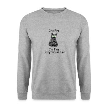 Cat funny saying gift - Unisex Sweatshirt - salt & pepper - Front - Alina (178cm) & Michal (187cm)