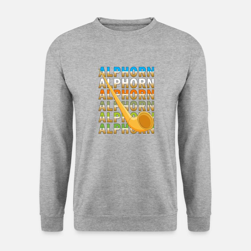 ALPHORN - Unisex Pullover - Weißgrau meliert
