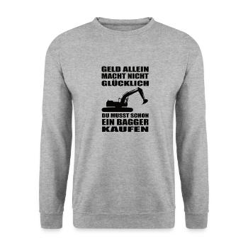 Bagger - Unisex Pullover - Weißgrau meliert - Vorne - Alina (178cm) & Michal (187cm)