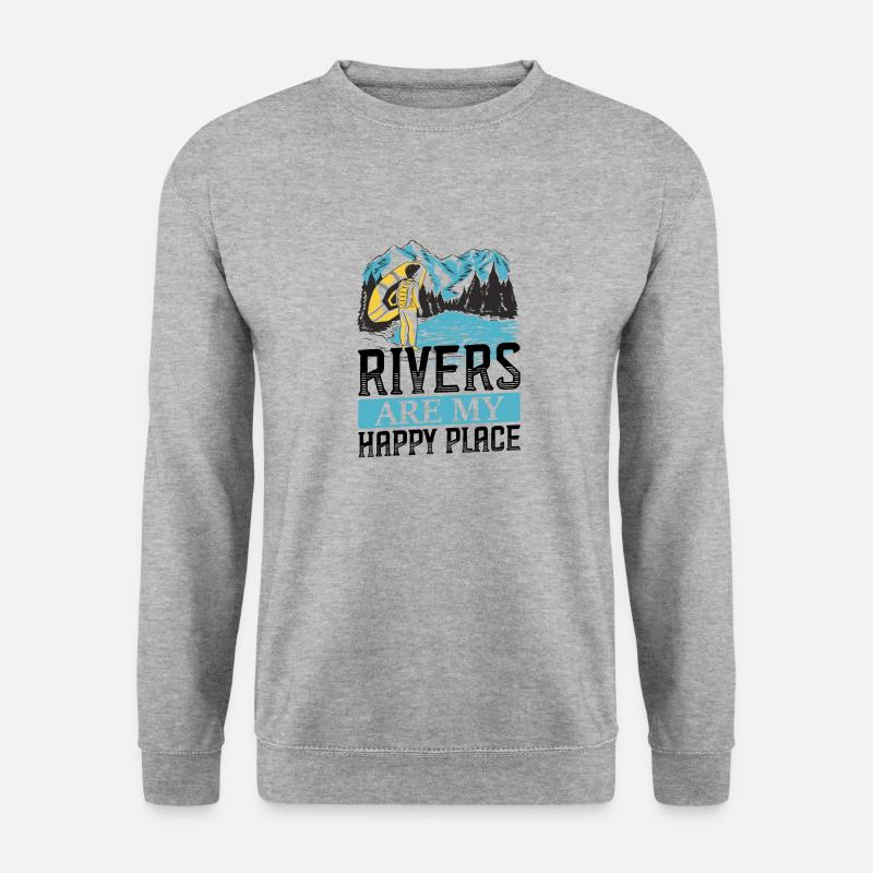 Fluss Rafting - Unisex Pullover - Weißgrau meliert