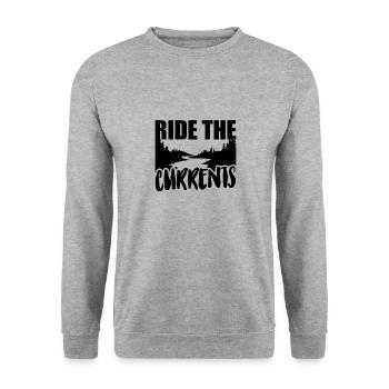 Fluss Rafting - Unisex Pullover - Weißgrau meliert - Vorne - Alina (178cm) & Michal (187cm)