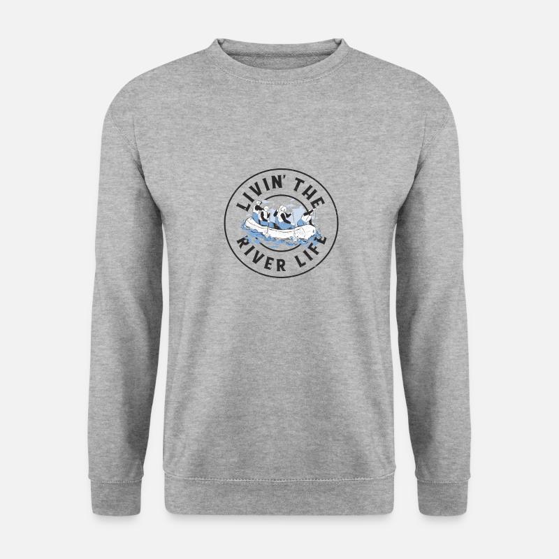 Fluss Rafting - Unisex Pullover - Weißgrau meliert