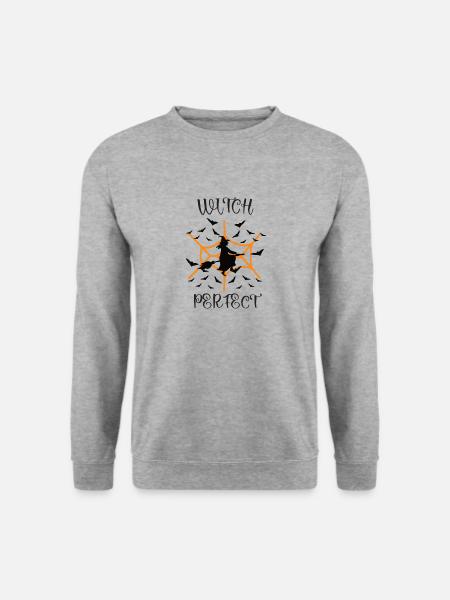 Hexen Geschenk I WITCH PERFECT - Unisex Pullover - Weißgrau meliert