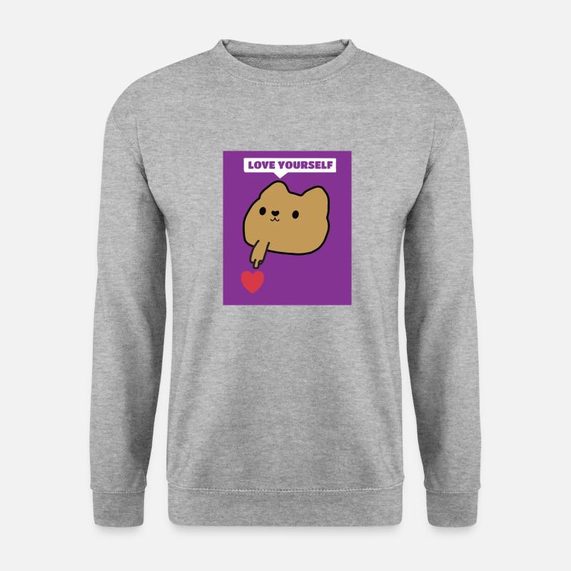 Love yourself - Unisex Pullover - Weißgrau meliert
