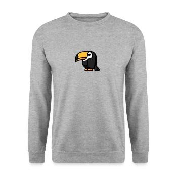 Kawaii Toucan Bird of Paradise Design - Mignon - Sweat-shirt Unisexe - gris chiné - Devant - Alina (178cm) & Michal (187cm)