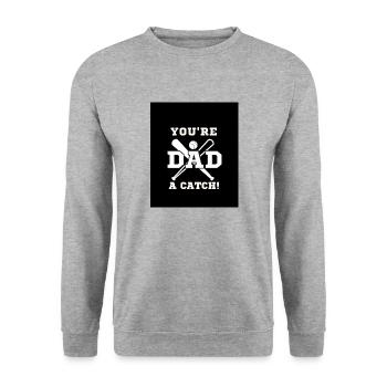 Dad you're a catch - Sweat-shirt Unisexe - gris chiné - Devant - Alina (178cm) & Michal (187cm)