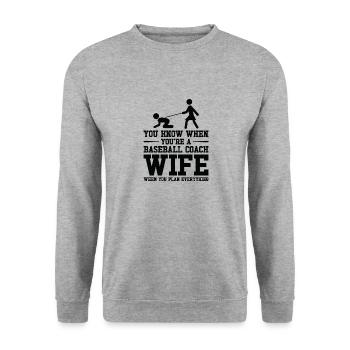 Baseball-Trainerin Ehefrau Berufstätige Mutter - Unisex Pullover - Weißgrau meliert - Vorne - Alina (178cm) & Michal (187cm)