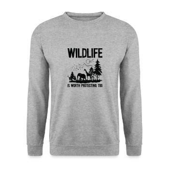 Journée mondiale des animaux Bien-être animal Conservation de la faune sauvage - Sweat-shirt Unisexe - gris chiné - Devant - Alina (178cm) & Michal (187cm)