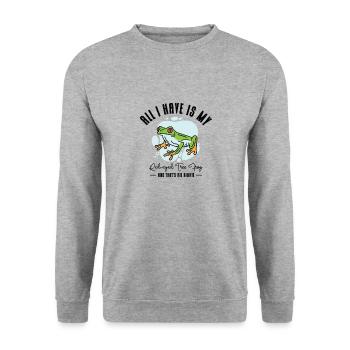 Red Eyed Tree Frog Cute Rainforest Amphibian - Unisex Sweatshirt - salt & pepper - Front - Alina (178cm) & Michal (187cm)