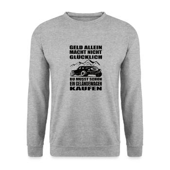 Geländewagen - Unisex Pullover - Weißgrau meliert - Vorne - Alina (178cm) & Michal (187cm)