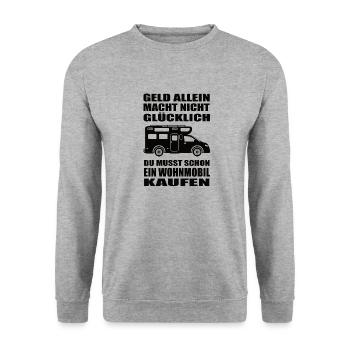Wohnmobil - Unisex Pullover - Weißgrau meliert - Vorne - Alina (178cm) & Michal (187cm)