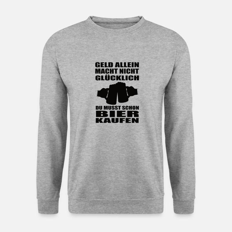 Bier - Unisex Pullover - Weißgrau meliert