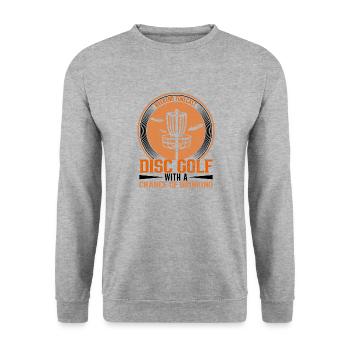 Frisbee Player Disc Golf Frisbee Competition - Unisex Sweatshirt - salt & pepper - Front - Alina (178cm) & Michal (187cm)
