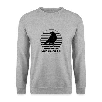 Amsel Grackle Vogel Design für Vogelbeobachter - Unisex Pullover - Weißgrau meliert - Vorne - Alina (178cm) & Michal (187cm)