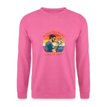 Conception en verre soufflé à la main pour souffleur de verre - Sweat-shirt Unisexe - rose - Devant