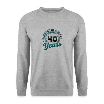 Religious by God for 40 years - Unisex Sweatshirt - salt & pepper - Front - Alina (178cm) & Michal (187cm)