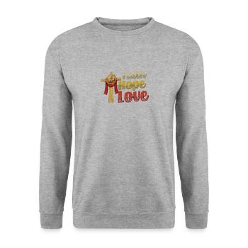 Faith, Hope, Love, Church, Religion - Unisex Sweatshirt - salt & pepper - Front - Alina (178cm) & Michal (187cm)