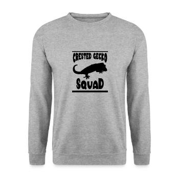 Gecko Squad Lustiges Sprichwort, Zitate über - Unisex Pullover - Weißgrau meliert - Vorne - Alina (178cm) & Michal (187cm)