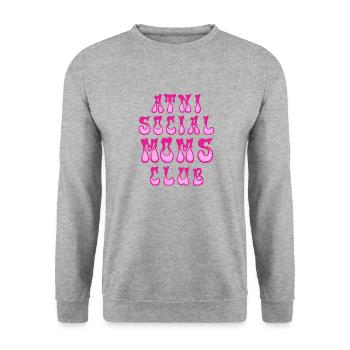 Anti Social Moms Club Hilarious Mum Quote - Unisex Sweatshirt - salt & pepper - Front - Alina (178cm) & Michal (187cm)