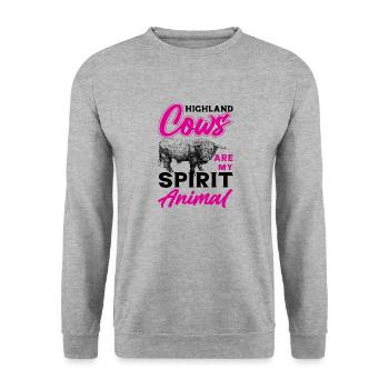 Scottish Highland cattle Highland Cattle - Unisex Sweatshirt - salt & pepper - Front - Alina (178cm) & Michal (187cm)