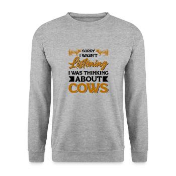 Scottish Highland cattle Highland Cattle - Unisex Sweatshirt - salt & pepper - Front - Alina (178cm) & Michal (187cm)