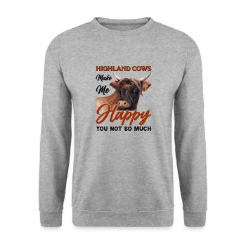 Scottish Highland cattle Highland Cattle - Unisex Sweatshirt - salt & pepper - Front - Alina (178cm) & Michal (187cm)