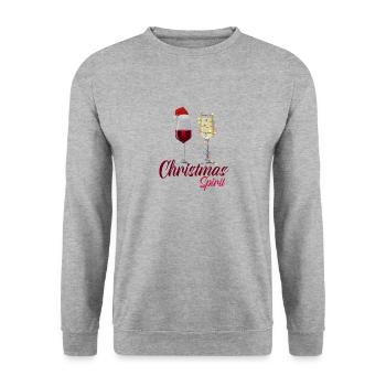 Christmas Spirit Christmas Red Wine - Unisex Sweatshirt - salt & pepper - Front - Alina (178cm) & Michal (187cm)