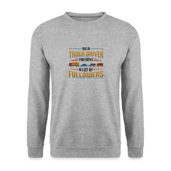 Lkw-fahrer Haben Eine Menge Anhänger - Unisex Pullover - Weißgrau meliert - Vorne - Alina (178cm) & Michal (187cm)