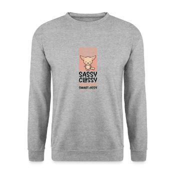Sweet Desert Fox Gift For Girls Kids - Unisex Sweatshirt - salt & pepper - Front - Alina (178cm) & Michal (187cm)