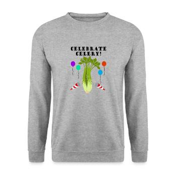 Légumes de céleri mignons, nourriture saine, - Sweat-shirt Unisexe - gris chiné - Devant - Alina (178cm) & Michal (187cm)