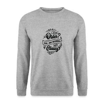 Classy Grandparent Vintage Typography Classic - Unisex Sweatshirt - salt & pepper - Front - Alina (178cm) & Michal (187cm)
