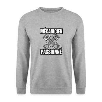 mécanicien passionné - Sweat-shirt Unisexe - gris chiné - Devant - Alina (178cm) & Michal (187cm)