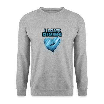 I love diving, scuba diving - Unisex Sweatshirt - salt & pepper - Front - Alina (178cm) & Michal (187cm)