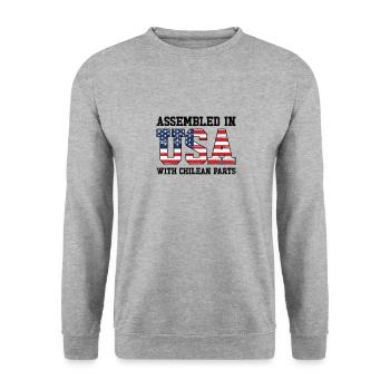Né Chilien Chili États-Unis - Sweat-shirt Unisexe - gris chiné - Devant - Alina (178cm) & Michal (187cm)