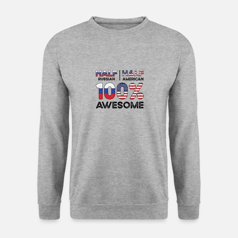 Né Russie Russie États-Unis - Sweat-shirt Unisexe - gris chiné