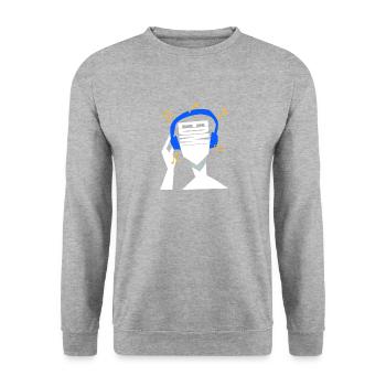 Mes écouteurs ne lisent que l’EDM - Sweat-shirt Unisexe - gris chiné - Devant - Alina (178cm) & Michal (187cm)