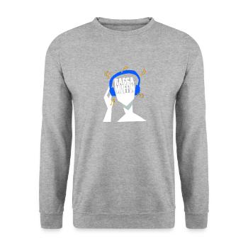 My headphones only play raggamuffin - Unisex Sweatshirt - salt & pepper - Front - Alina (178cm) & Michal (187cm)
