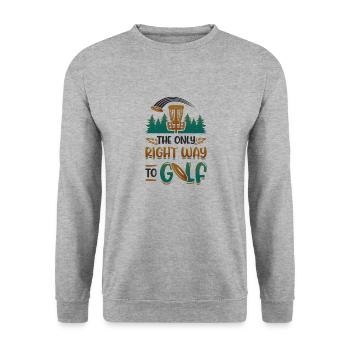 The only right way to golf, Frisbee Disc - Unisex Sweatshirt - salt & pepper - Front - Alina (178cm) & Michal (187cm)