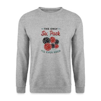 The only six-pack I'll ever need - Unisex Sweatshirt - salt & pepper - Front - Alina (178cm) & Michal (187cm)