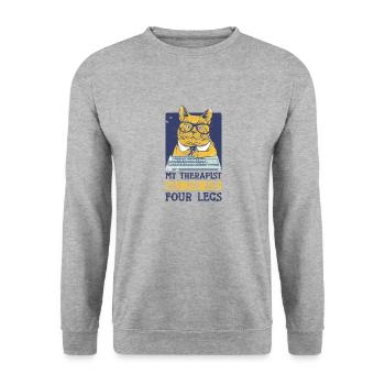 Lustiges Katzenliebhaber Geschenk Für Katzen Mama - Unisex Pullover - Weißgrau meliert - Vorne - Alina (178cm) & Michal (187cm)