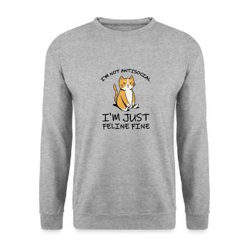Lustiges Katzenliebhaber Geschenk Für Katzen Mama - Unisex Pullover - Weißgrau meliert - Vorne - Alina (178cm) & Michal (187cm)