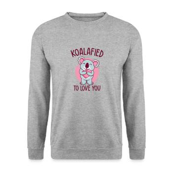 Valentine's Day Koala Love Wildlife Koala Lover - Unisex Sweatshirt - salt & pepper - Front - Alina (178cm) & Michal (187cm)